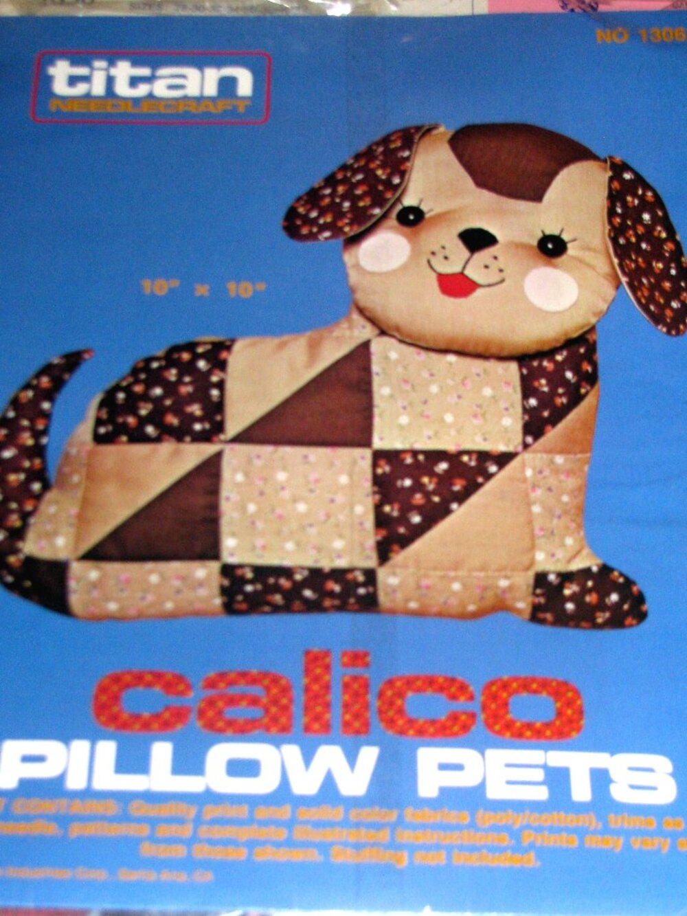 Vintage Titan CALICO PILLOW PETS KIT Dog 10" x 10" NIP